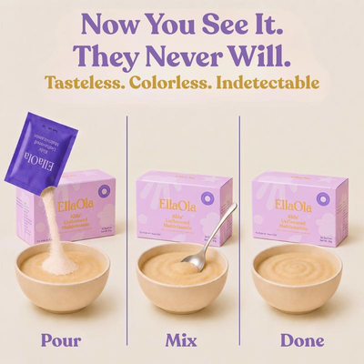 Pour, mix, done, tasteless and colorless powder
