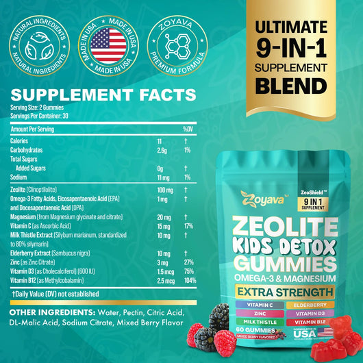 Kiro Kids 9-in-1 Detox Gummies - Mixed Berry